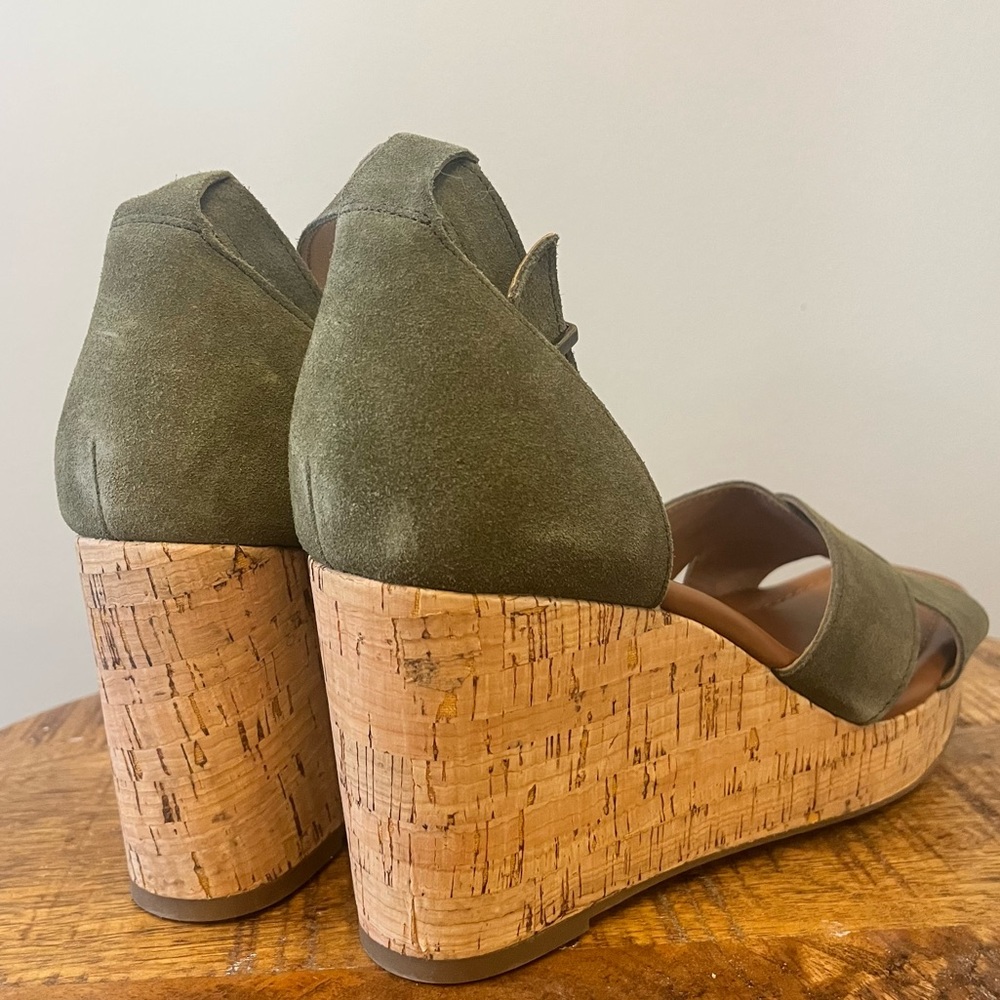 Crown Vintage Chalina Wedge Sandal Green Sz 8.5 - Picture 5 of 7